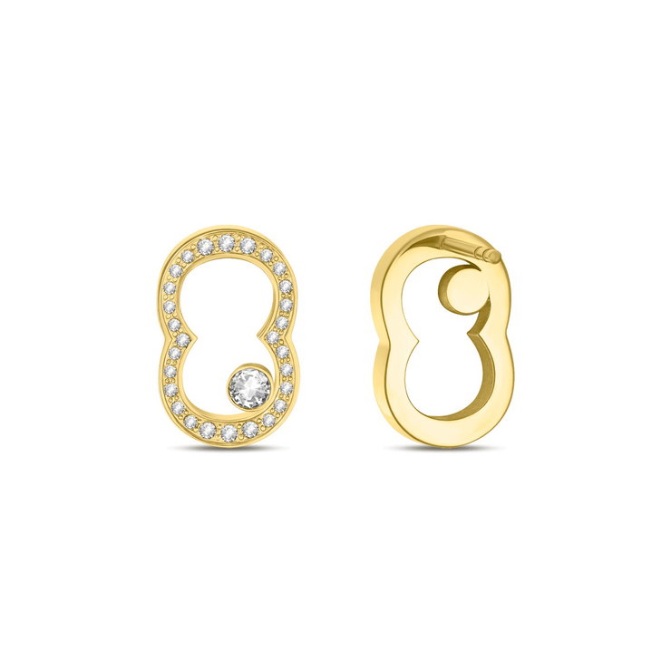Cerruti 1881 Gold-Plated Infinity Earrings with Zircon Accents