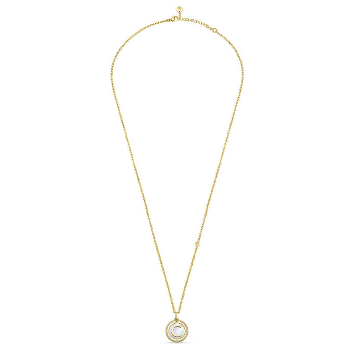 Cerruti 1881 CIRCULO Ladies Necklace Gold Tone with Crystal