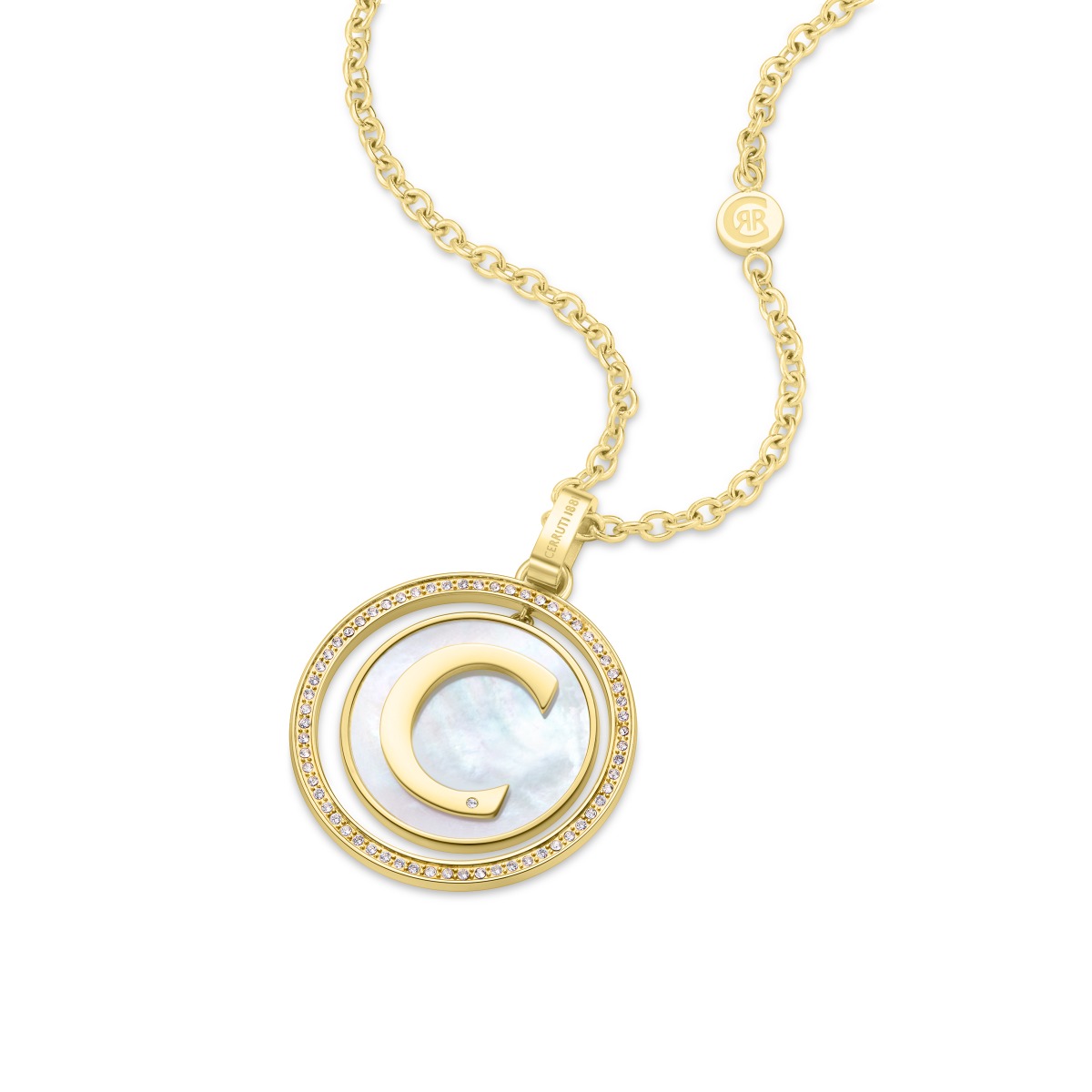 Cerruti 1881 CIRCULO Ladies Necklace Gold Tone with Crystal