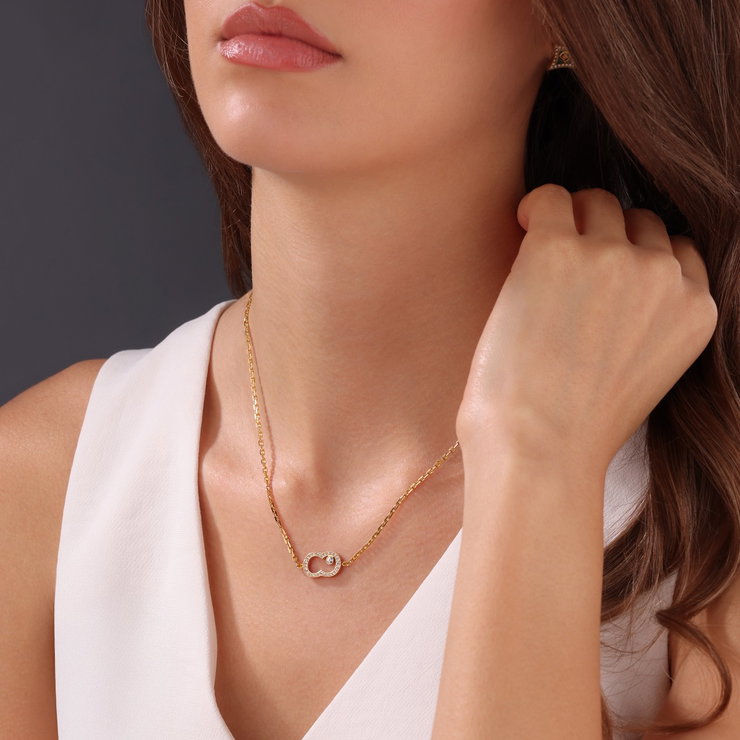 Cerruti 1881 Gold-Plated Necklace with Infinity Zircon Pendant