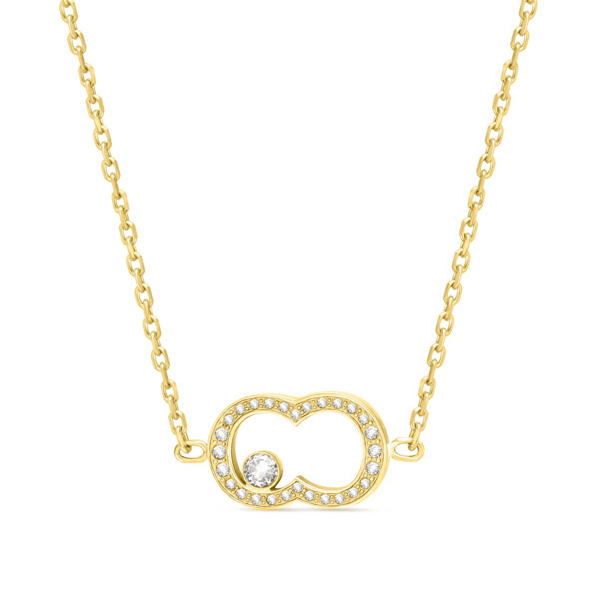 Cerruti 1881 Gold-Plated Necklace with Infinity Zircon Pendant