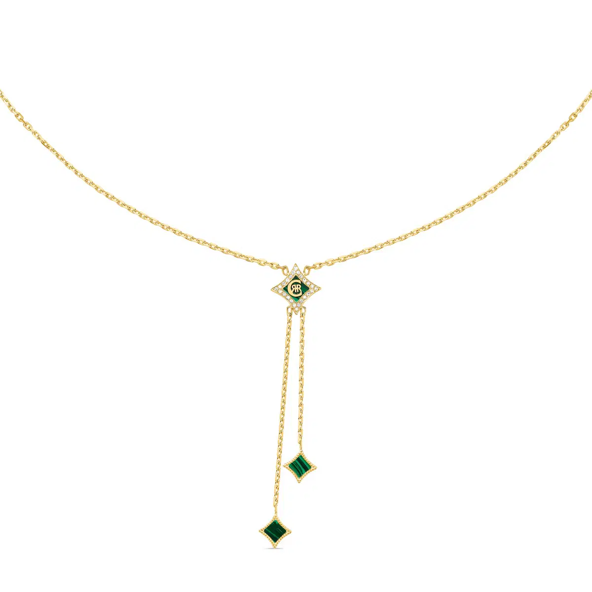 Cerruti 1881 Gold-Plated Y Necklace with Green and Zircon