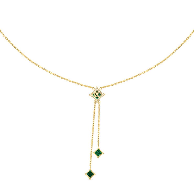 Cerruti 1881 Gold-Plated Y Necklace with Green and Zircon