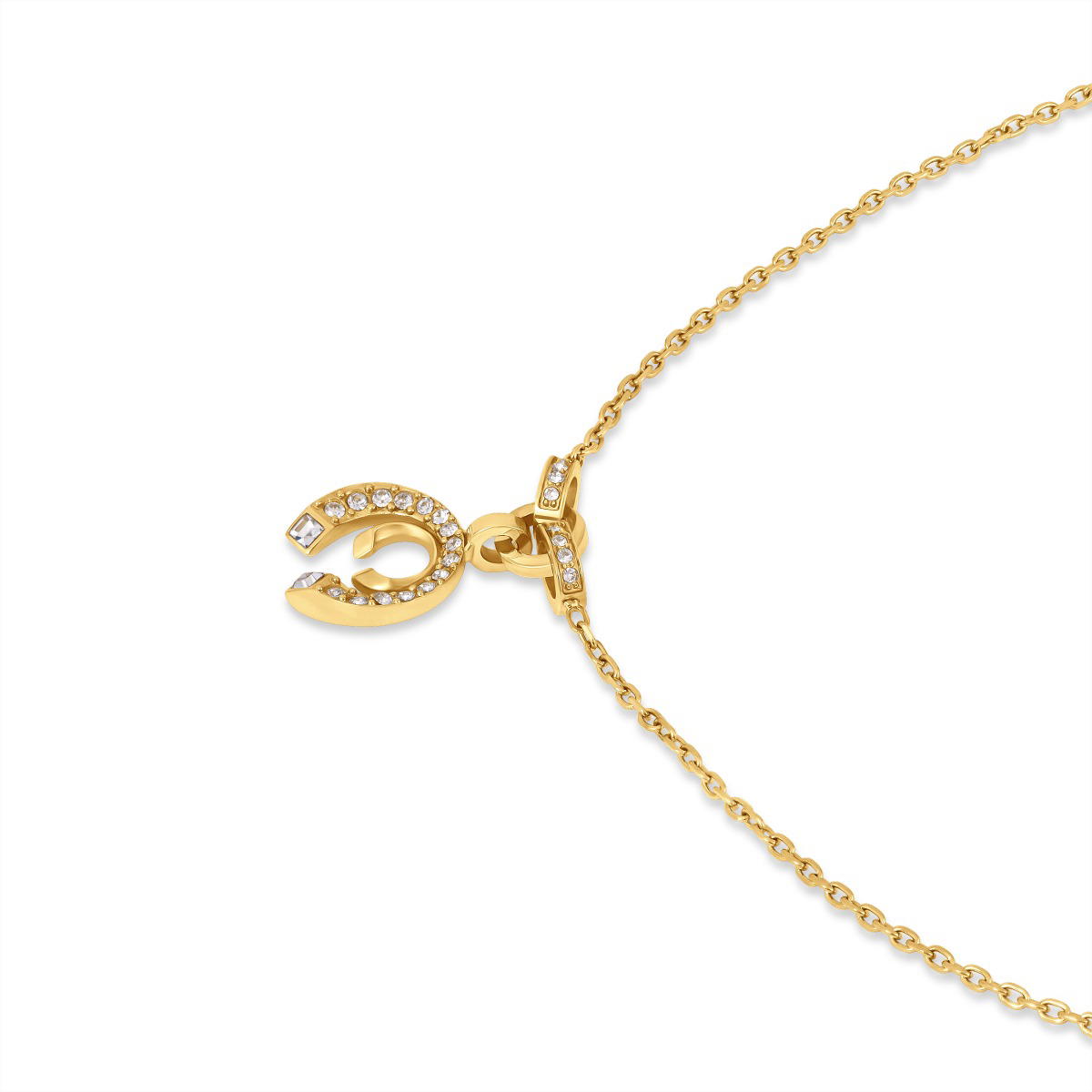 قلادة شيروتي 1881 أماليا ذهبية بتعليقة حدوة حصان مرصعة بالكريستال