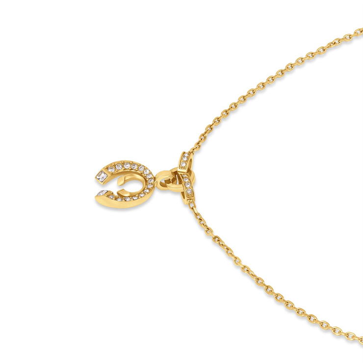 قلادة شيروتي 1881 أماليا ذهبية بتعليقة حدوة حصان مرصعة بالكريستال