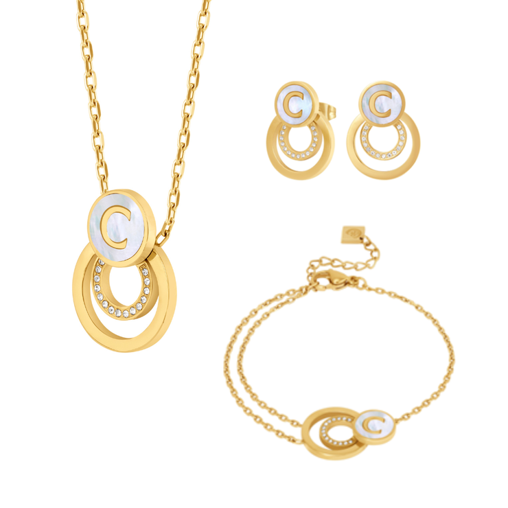 Cerruti 1881 Arabesque.3 Gold Plated Ladies Jewelry Set