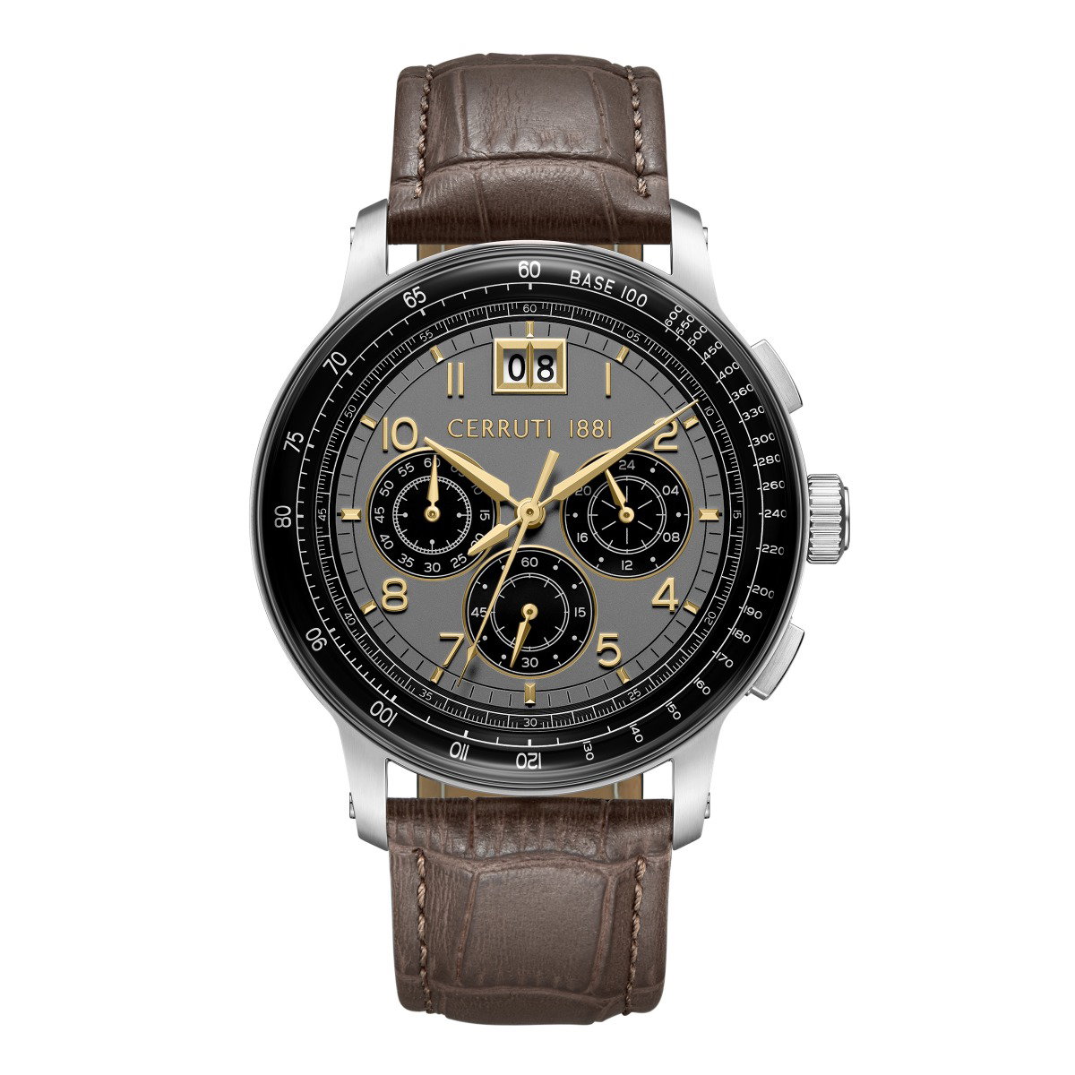 Cerruti 1881 Chronograph Watch with Brown Leather Strap
