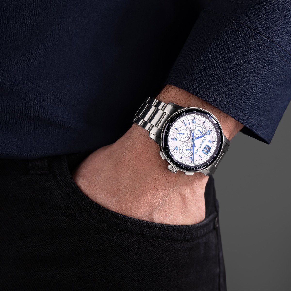 Cerruti 1881 Petroio Chronograph Watch for Men Silver