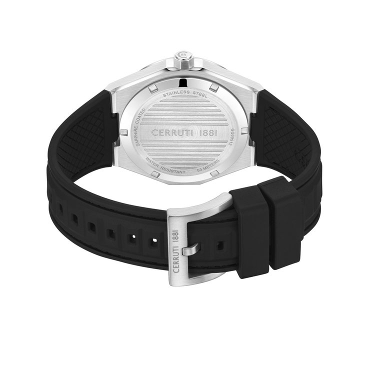 Cerruti 1881 Ravello Skeleton Watch for Men Silver & Black