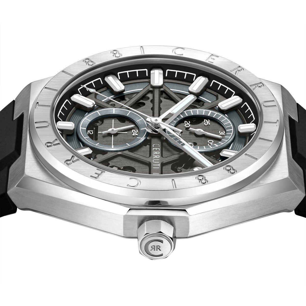 Cerruti 1881 Ravello Skeleton Watch for Men Silver & Black