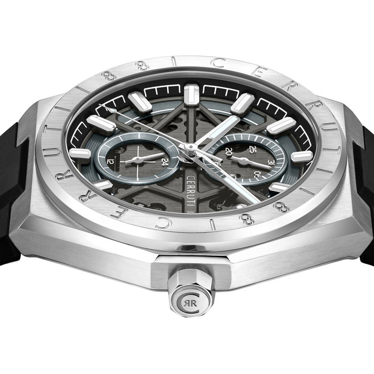 Cerruti 1881 Ravello Skeleton Watch for Men Silver & Black