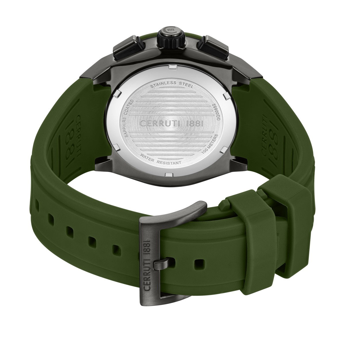 Cerruti 1881 Green Chronograph Watch with Rubber Strap