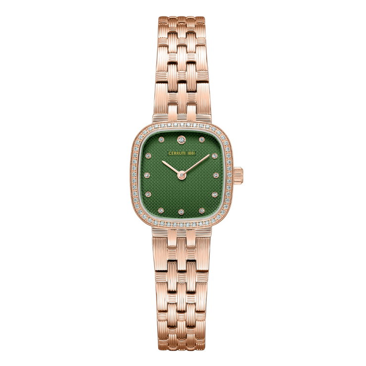 Cerruti 1881 Women's Green Dial Rose Gold Watch