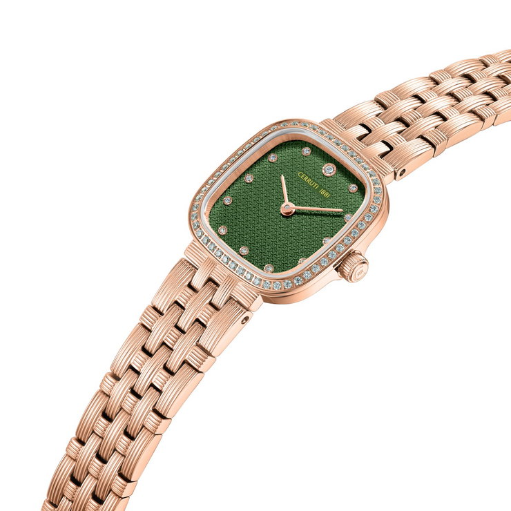 Cerruti 1881 Women's Green Dial Rose Gold Watch