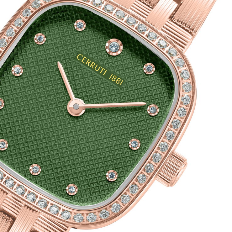 Cerruti 1881 Women's Green Dial Rose Gold Watch