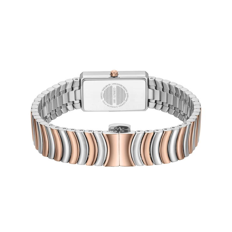 Cerruti 1881 Two Tone Rectangular Ladies Watch - Crystal