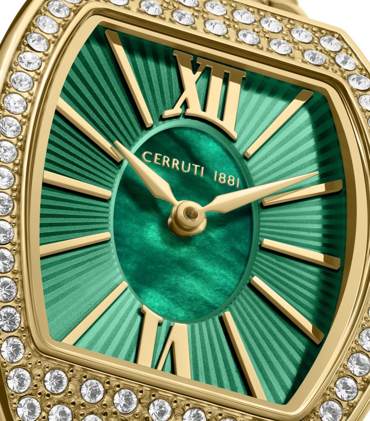 Cerruti 1881 Gold Tone Ladies Watch with Green Dial