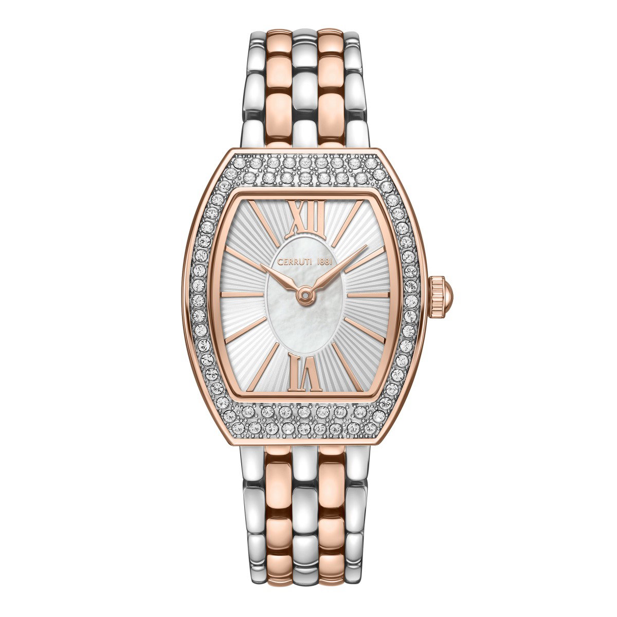 Cerruti 1881 Two Tone Ladies Watch with Crystal Bezel