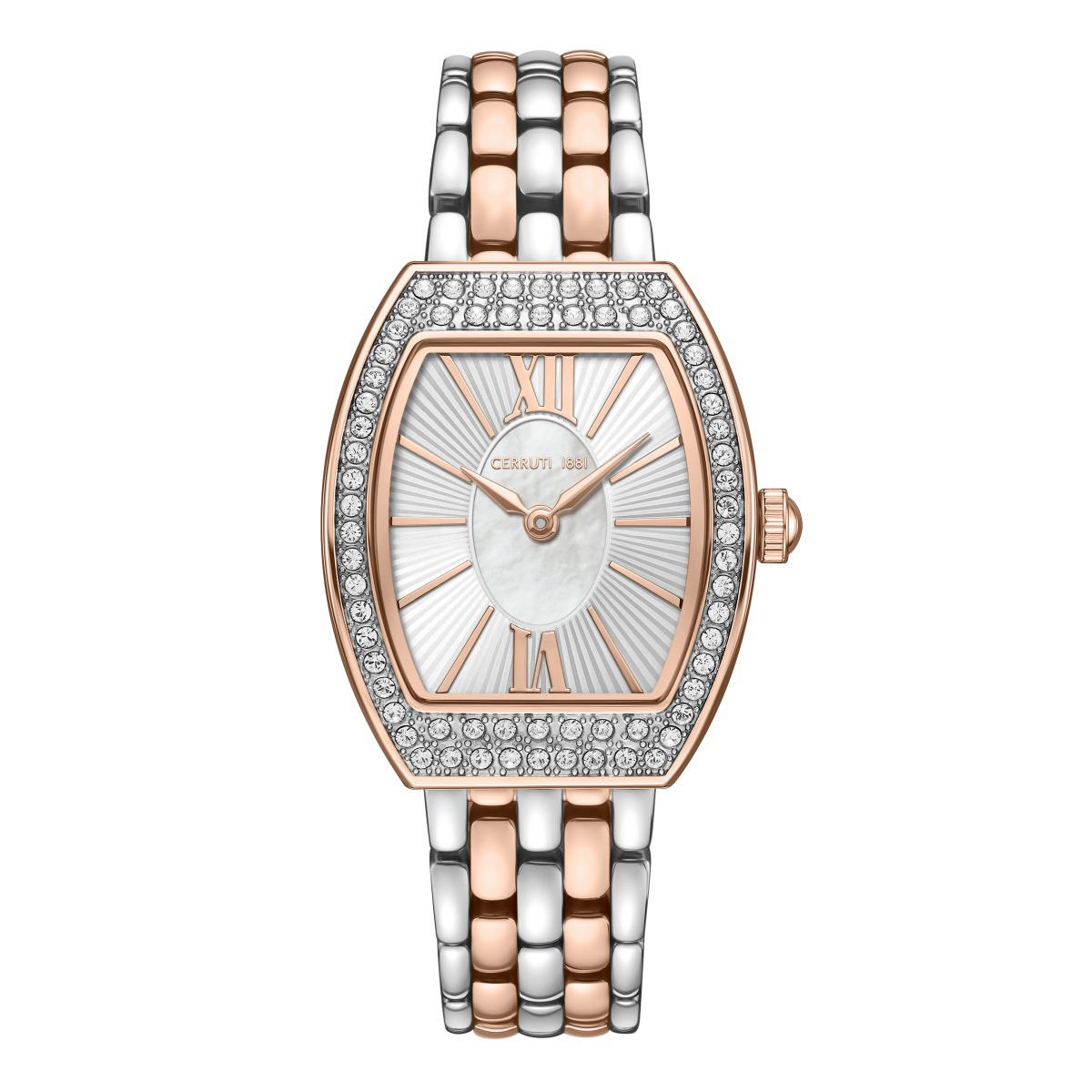 Cerruti 1881 Two Tone Ladies Watch with Crystal Bezel