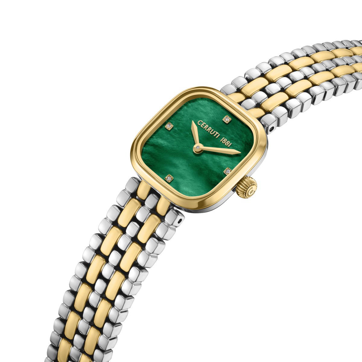 Cerruti 1881 Two Tone Ladies Watch with Green Dial