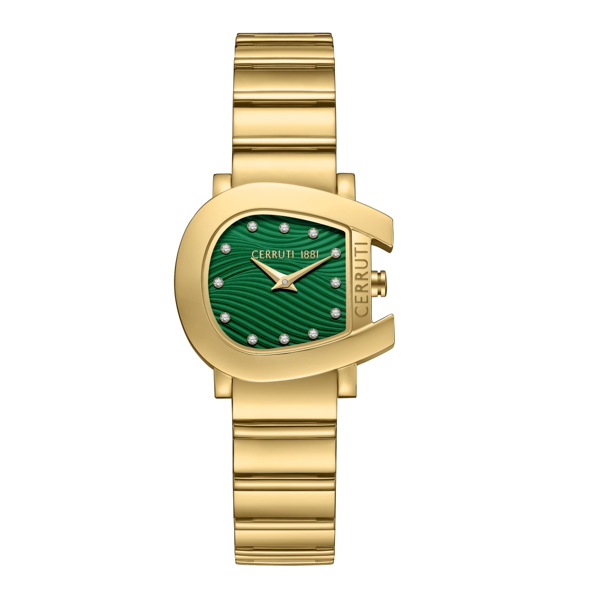 Cerruti 1881 Gold Ladies Watch with Green Crystal Dial