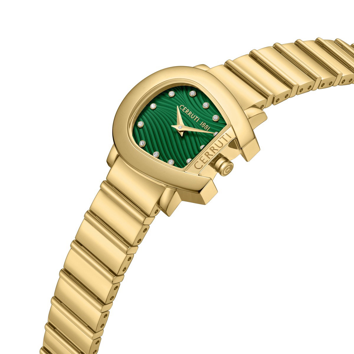 Cerruti 1881 Gold Ladies Watch with Green Crystal Dial