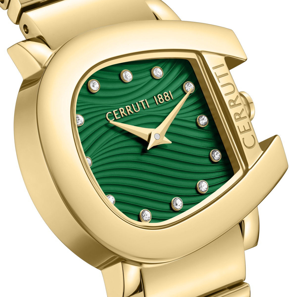 Cerruti 1881 Gold Ladies Watch with Green Crystal Dial