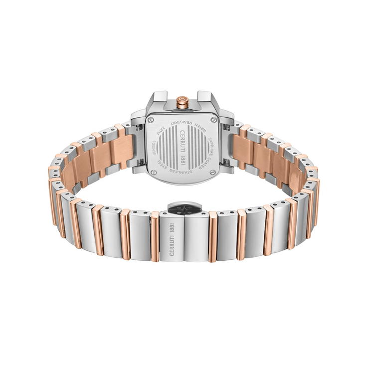 Cerruti 1881 Two Tone Steel Ladies Watch with Crystal Dial