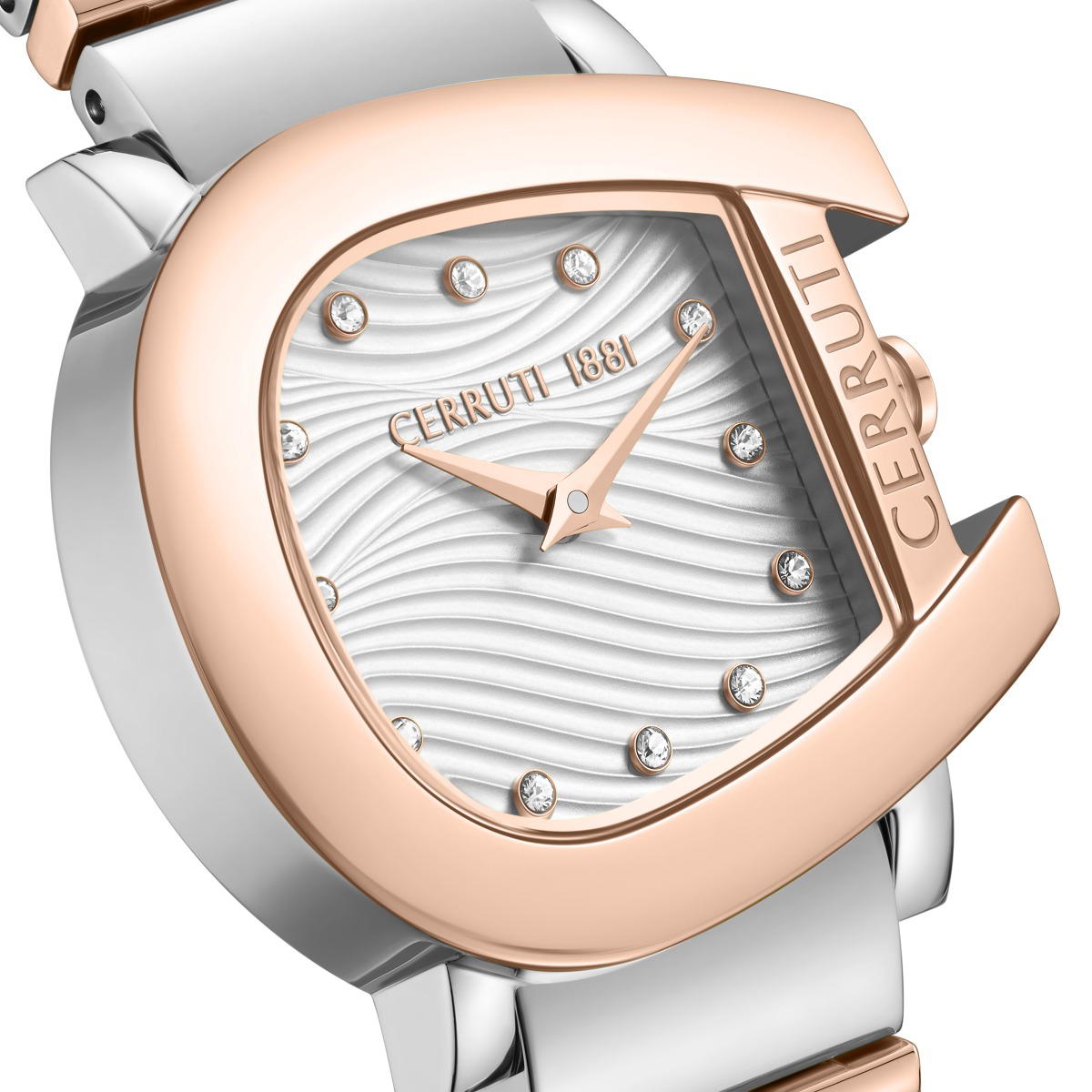 Cerruti 1881 Two Tone Steel Ladies Watch with Crystal Dial