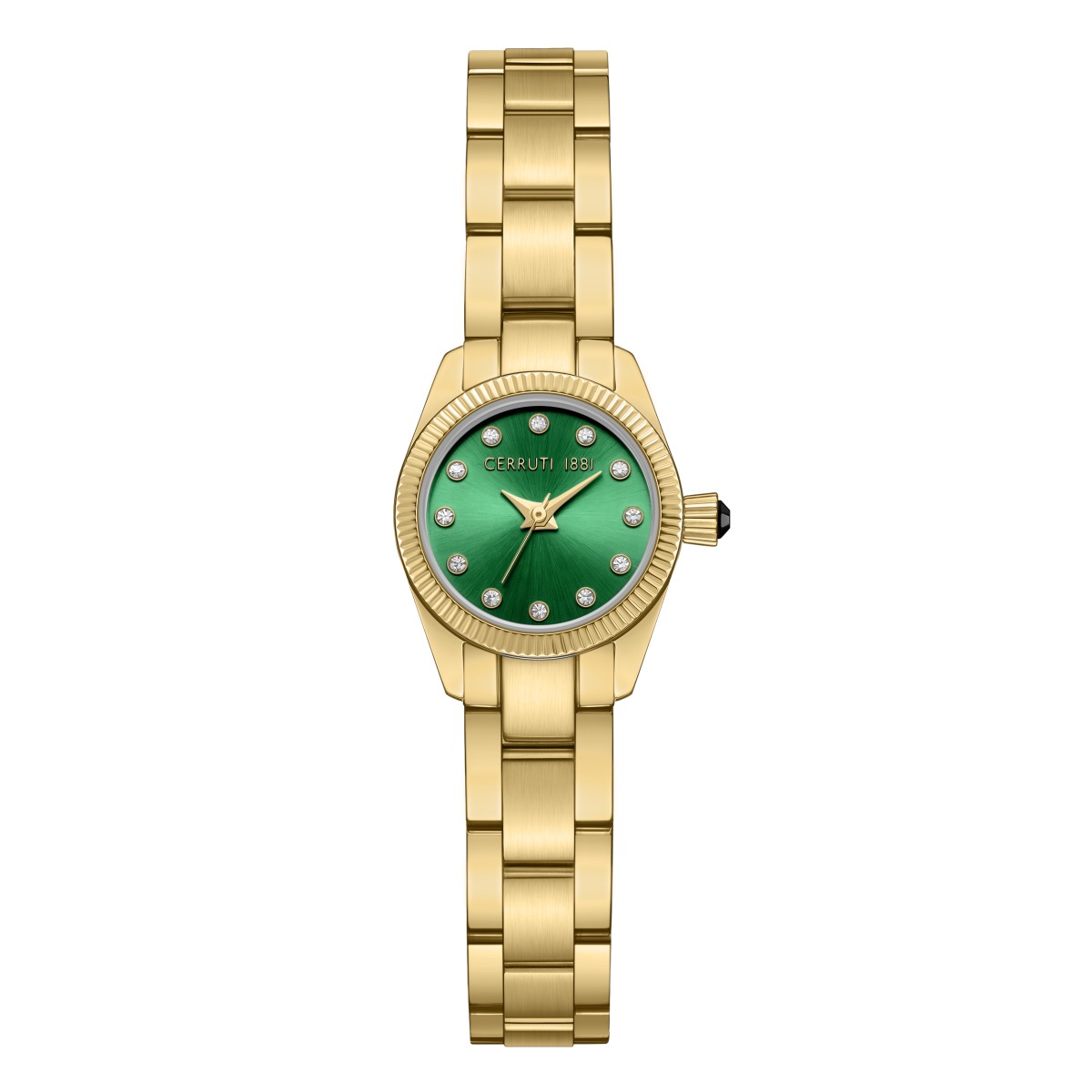 Cerruti 1881 Gold Tone Watch & Green Crystal Dial