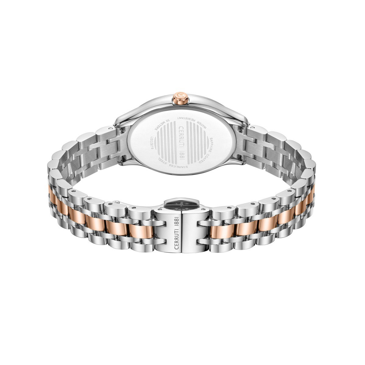 Cerruti 1881 Two-Tone Oval Crystal Bezel Watch for Women