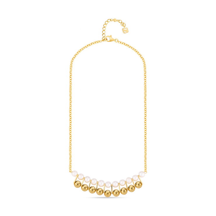 Saint Honore necklace for women steel gold , Mother of pearl
