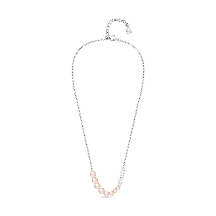Saint Honore women necklace steel silver , Mother of pearl