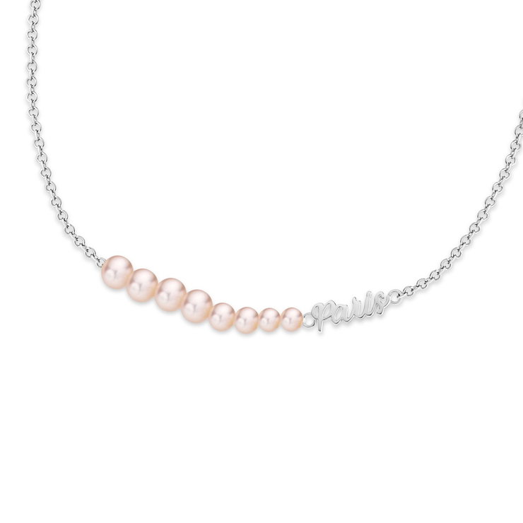 Saint Honore women necklace steel silver , Mother of pearl