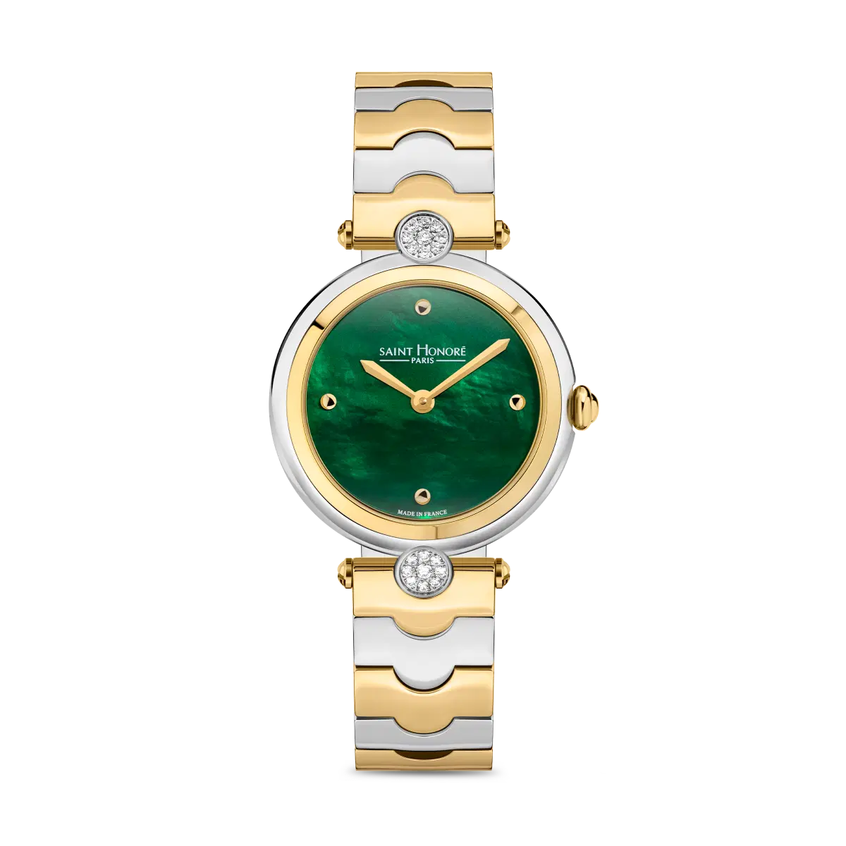 Saint Honore Watch - Green Dial , Two-Tone Gold