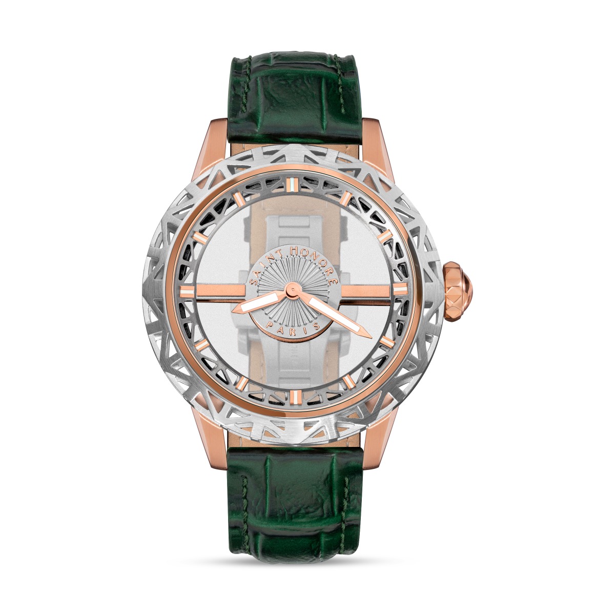 Saint Honore Luxury Watch with Green Leather Strap