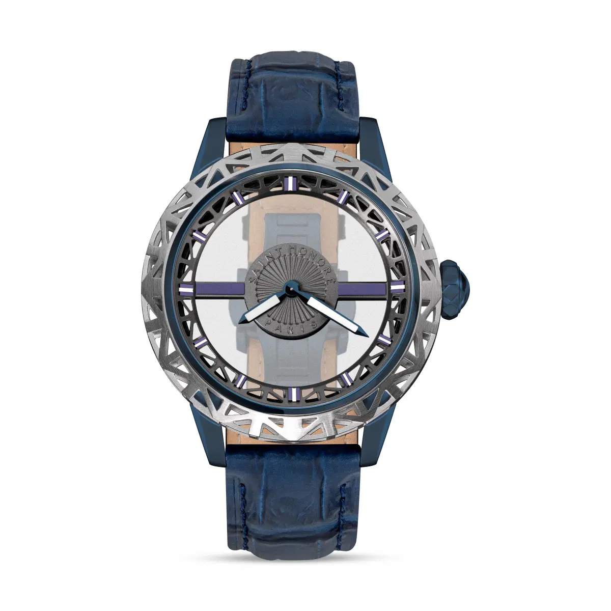 Saint Honore Luxury Watch with Blue Leather Strap