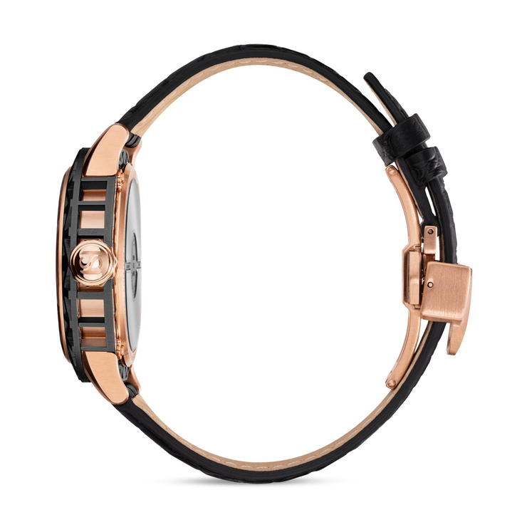 Saint Honore Luxury Watch with Black Leather Strap