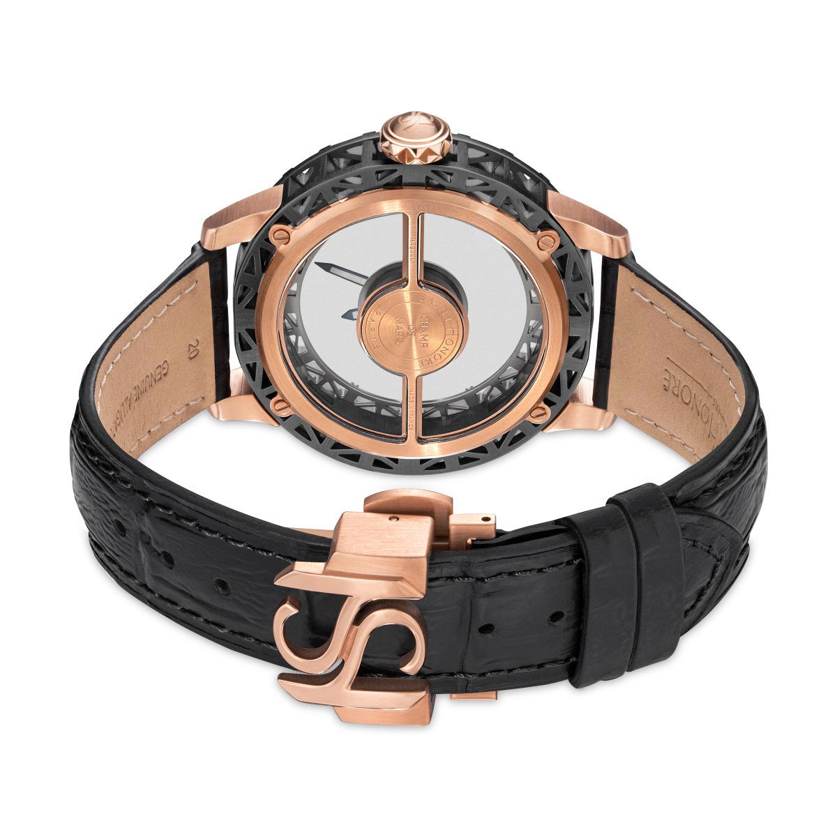 Saint Honore Luxury Watch with Black Leather Strap