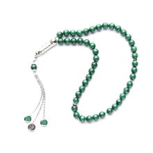 سبحة حجر ملكايت 8 ملم مع فضة من زيان