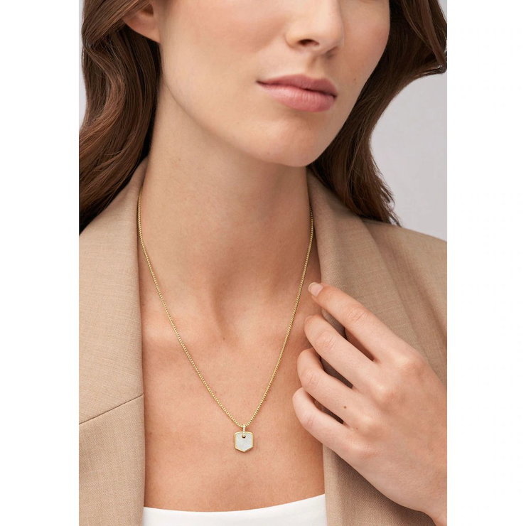Fossil HERITAGE ladies necklace steel gold with MOP