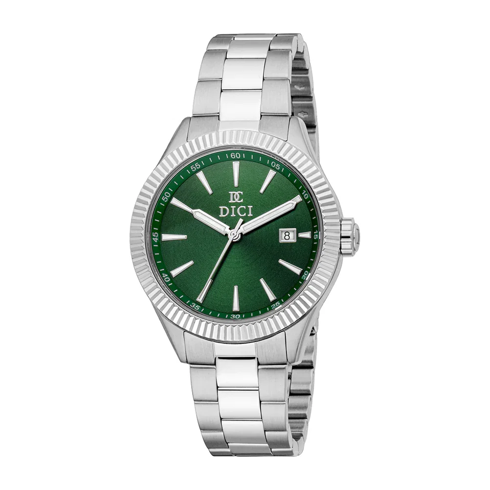 DICI Milano Men's Green Dial Silver Stainless Steel Watch