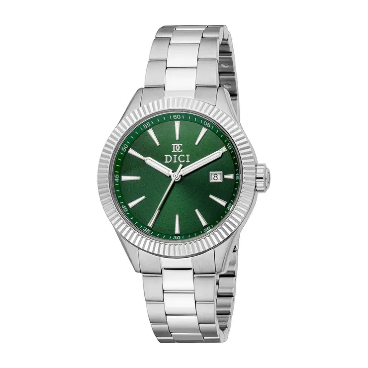 DICI Milano Men's Green Dial Silver Stainless Steel Watch 