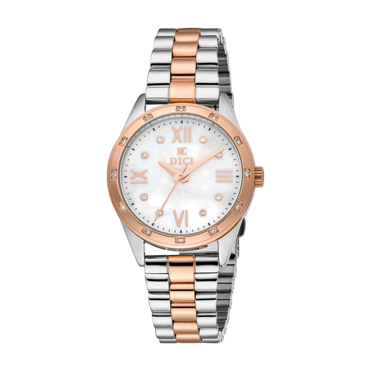DICI Milano ladies Quartz watch steel rose gold , MOP
