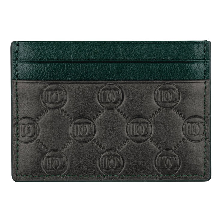 DICI Milano leather card holder for men 4cc black , Green