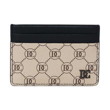 Dici Milano Beige Monogram Card Holder - Black Leather