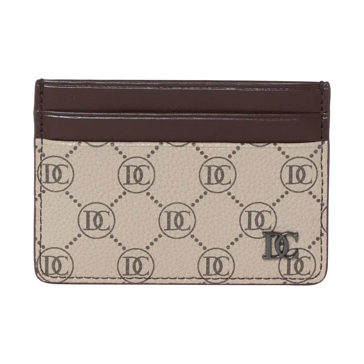 Dici Milano Beige and Brown Monogram Card Holder