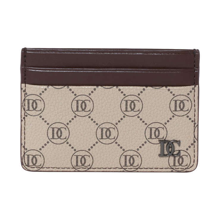 Dici Milano Beige and Brown Monogram Card Holder 
