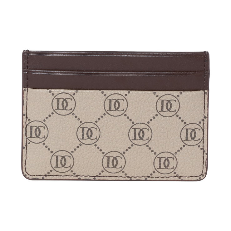 Dici Milano Beige and Brown Monogram Card Holder 