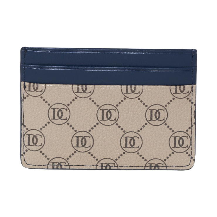 Dici Milano Beige Monogram Card Holder - Navy Blue 